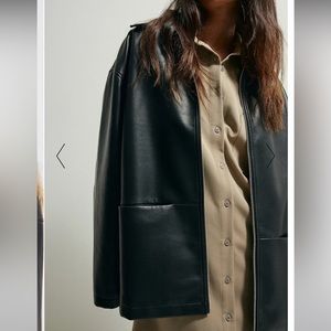 NA-KD / NAKD PU Faux Leather Collar Zip Jacket with Pockets